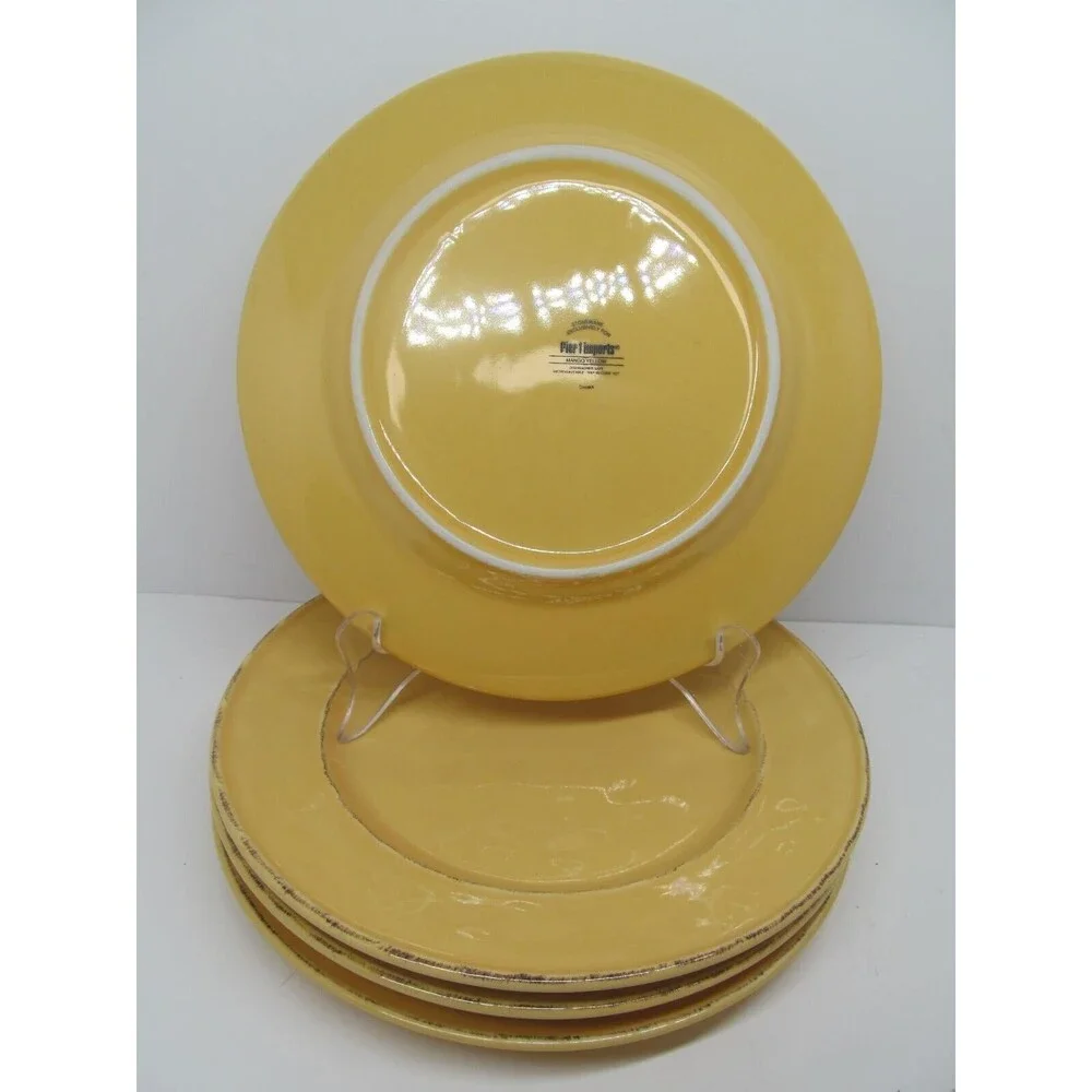 Pier 1 Mango Yellow Set Of 4 Rustic 8 3/4